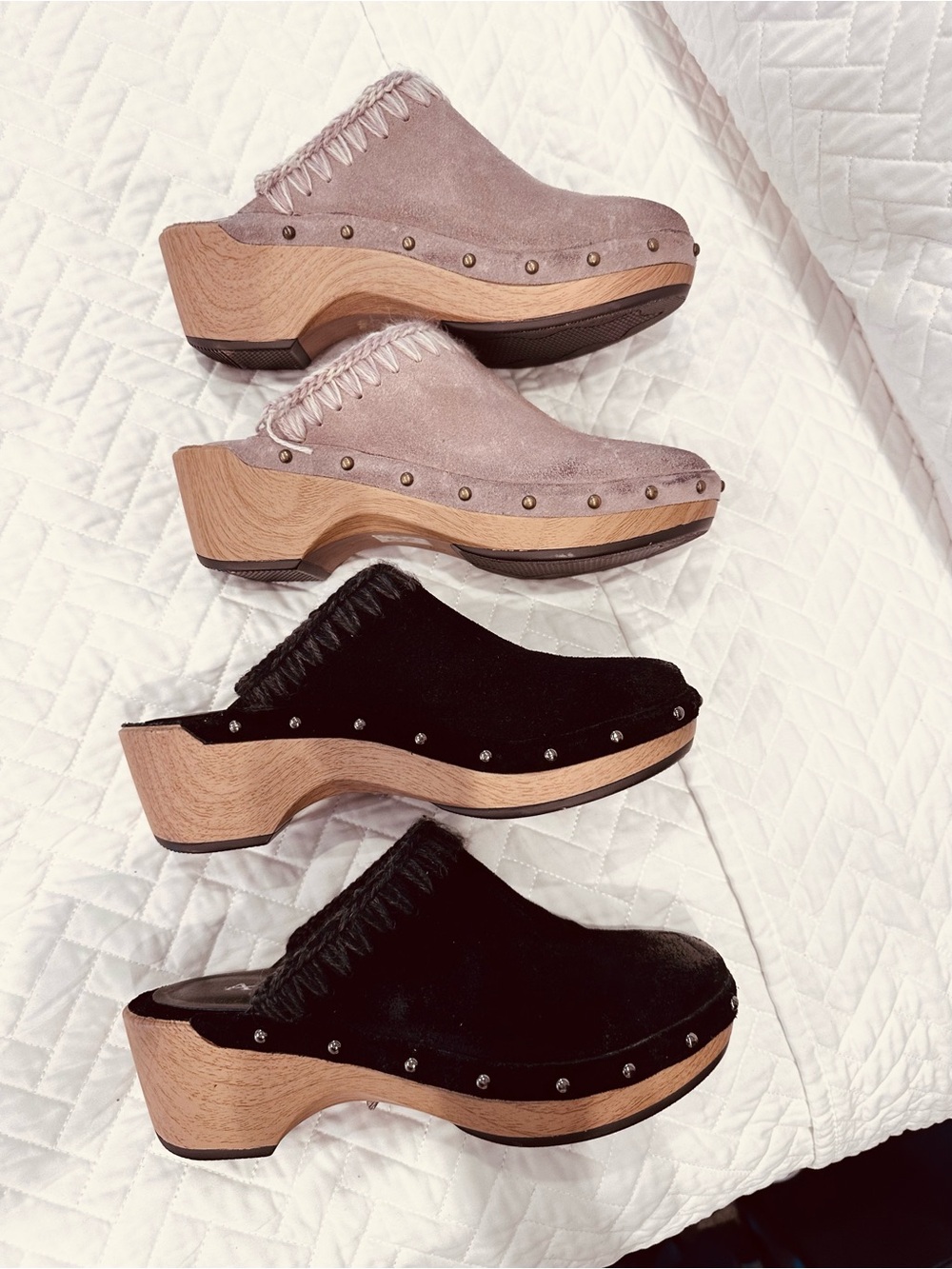 Antelope  whipstitch distressed clogs